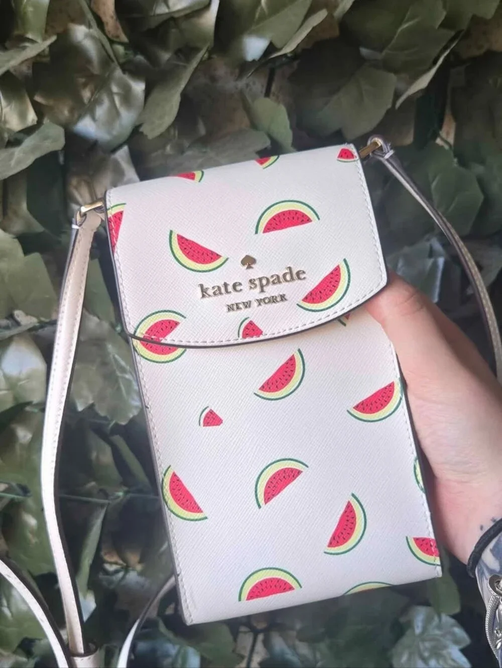 Kate Spade White watermelon Print Crossbody Phone Bag
